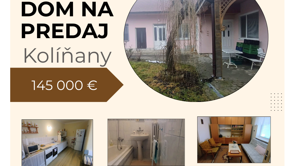 🏡 EXKLUZÍVNA PONUKA – Rodinný dom na predaj v malebnej obci Kolíňany