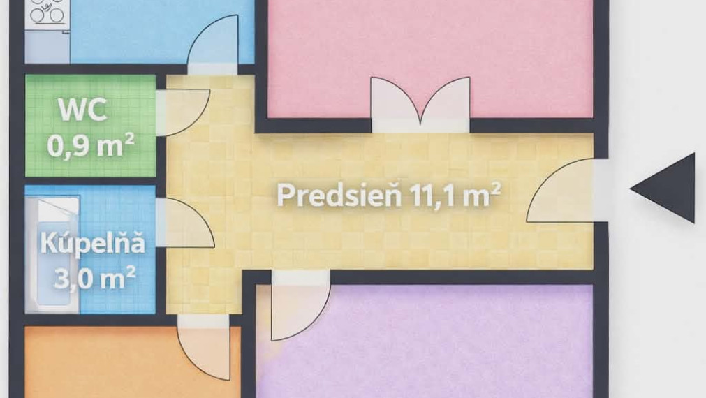 Na predaj 3 izbový byt,  Cottbuská ulica, KVP  - Košice