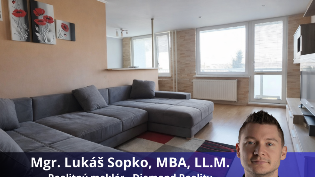 Na predaj pekný 3 izbový byt pražského typu na ulici Jaltská, Košice - Dargovských hrdinov.