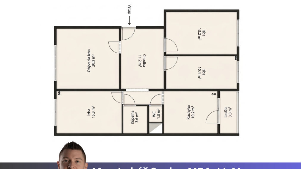 Na predaj VEĽKÝ 4 izbový byt na KVP, Bauerova ulica