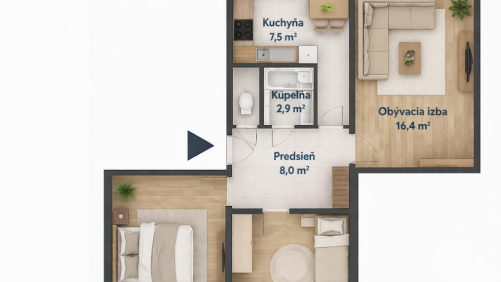 Na predaj 3 izbový byt Terasa, Humenská ul.