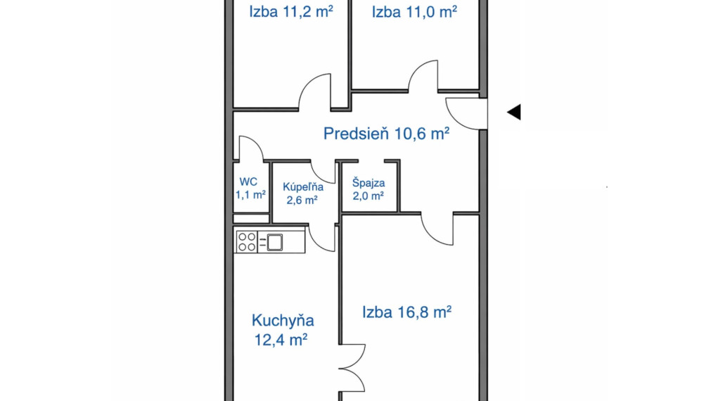 Na predaj 3-izbový byt PRAŽSKÉHO typu na ulici Trieda SNP, Košice - Západ