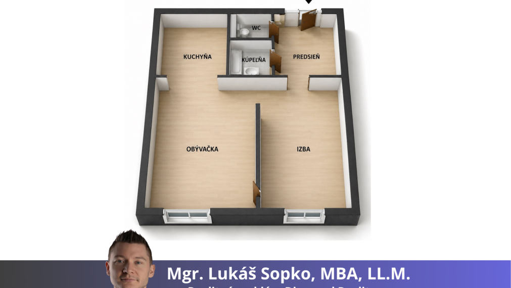 Na predaj menší 1,5 izbový byt - Užhorodská ulica, Košice - Juh