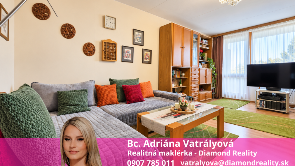 Na predaj PRAŽSKÝ 3 izbový byt s lodžiou - Lomonosovova ulica, Košice - Juh