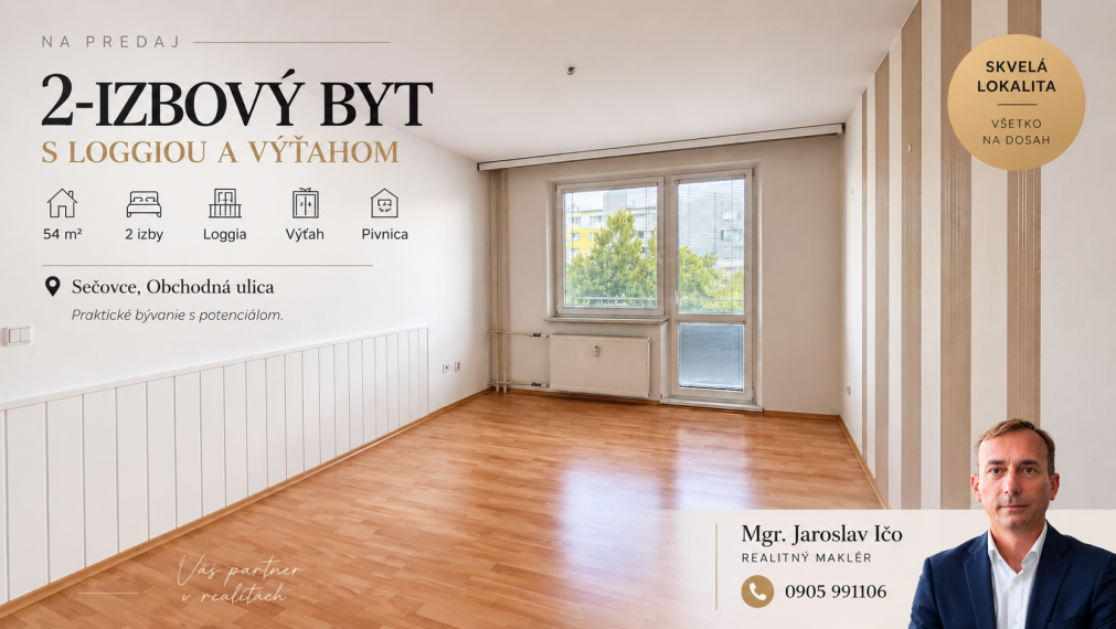 Na predaj 2 izbový byt, Sečovce, Obchodná ulica, 54 m²
