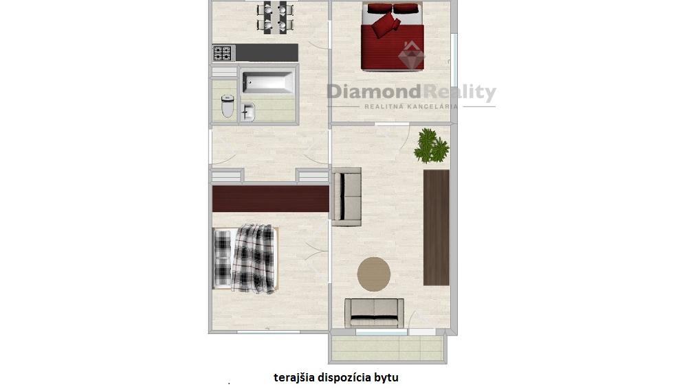 PREDANÝ !  3-izb.byt Košice, TEHLA, balkón, výťah, pivnica, pôvodný stav