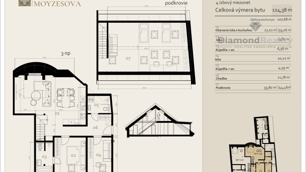 REZIDENCIA MOYZESOVA | 4 IZBOVÝ MEZONET DOKONČENÝ V ŠTANDARDE | 125m² | KOŠICE - STARÉ MESTO
