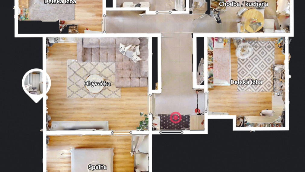 NA PREDAJ VEĽKÝ 4 IZBOVÝ BYT - 96 M2 - DVE LODŽIE, VIEDENSKÁ ULICA , SÍDLISKO ŤAHANOVCE