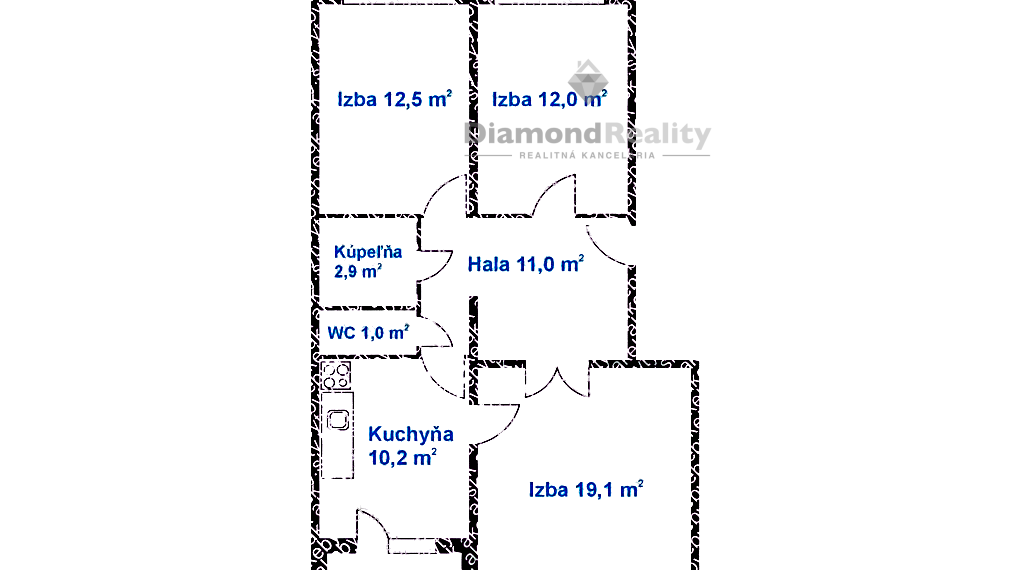 Na predaj 3 izbový byt, Čordáková, Sídlisko - KVP, Košice II.