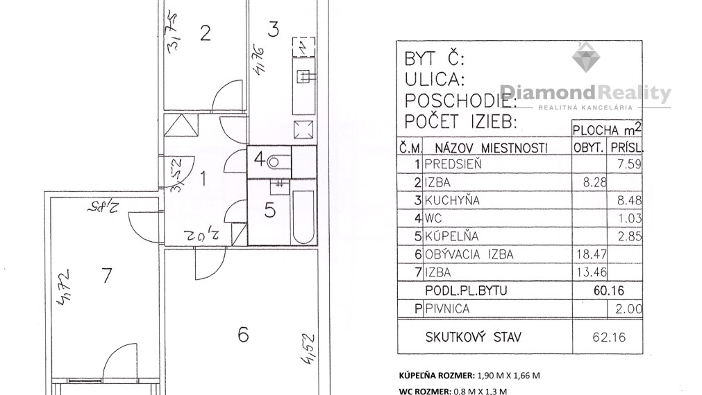 Na predaj 3 izbový byt na ulici Berlínska, Košice - Sídlisko Ťahanovce