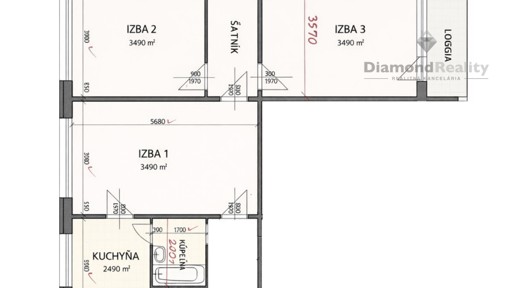 Na predaj 3-izbový byt s lodžiou, Alvinczyho ulica, Košice - Sever