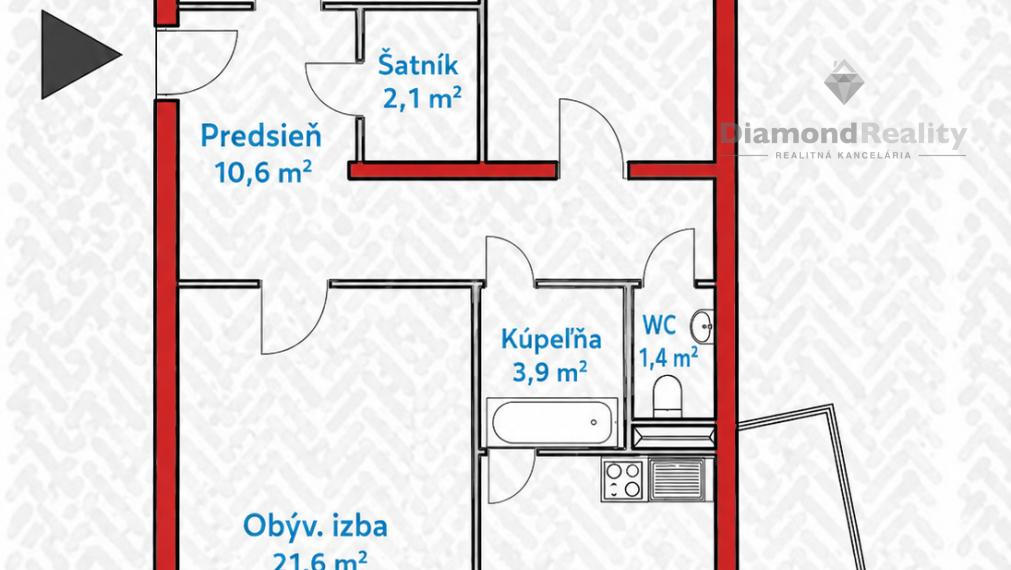 Na predaj 3- izbový byt, sídlisko Železníky, Užhorodská ul. Košice-Juh