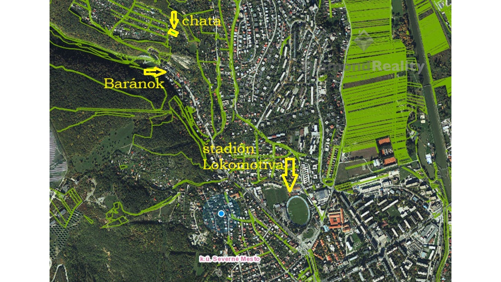 TOP Na predaj zaujímavá záhrada s murovanou chatou Košice-Čermeľ, Výhľad