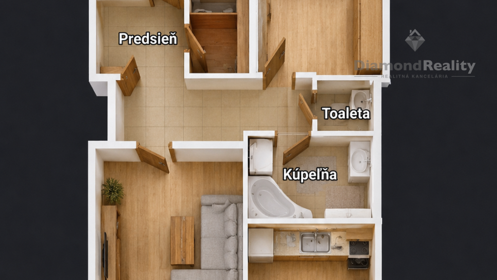 Na predaj 3 - izbový byt na Železníkoch, Užhorodská ulica, Košice