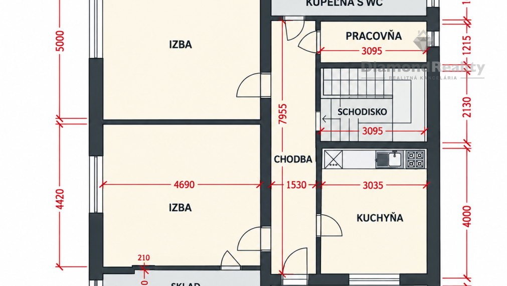 Na predaj veľký 3 izbový byt ulica Liesková , Košice - Vyšné Opátske