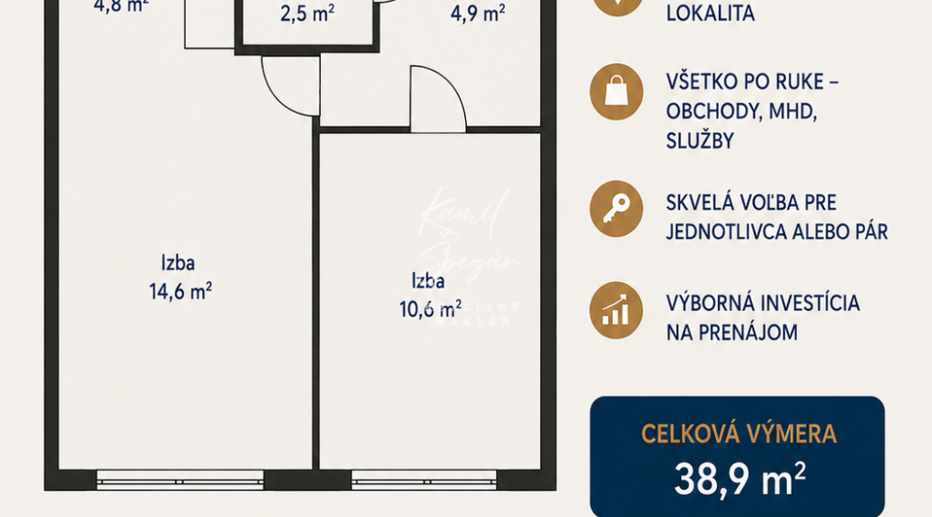 2 izbový byt na Čingovskej ul. Nad Jazerom