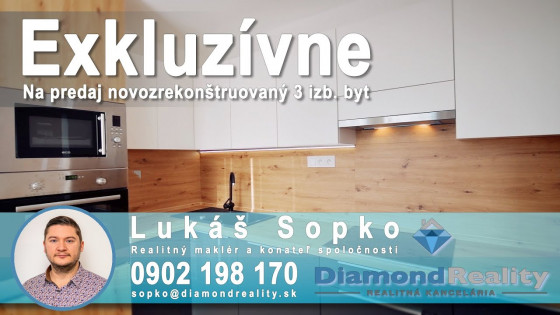 Na predaj 3 izbový byt, Košice - Sever, ulica Hlinkova