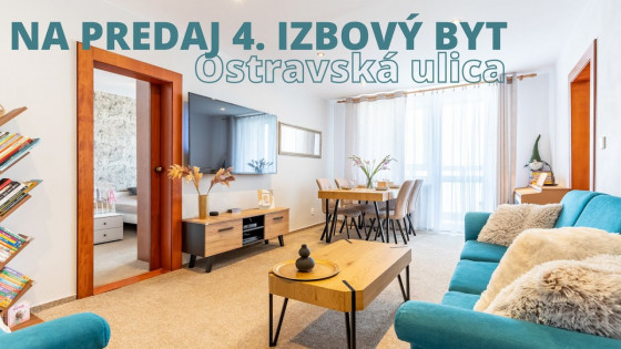 Na predaj 4 - izbový byt na sídlisku Železníky na Ostravskej ulici.