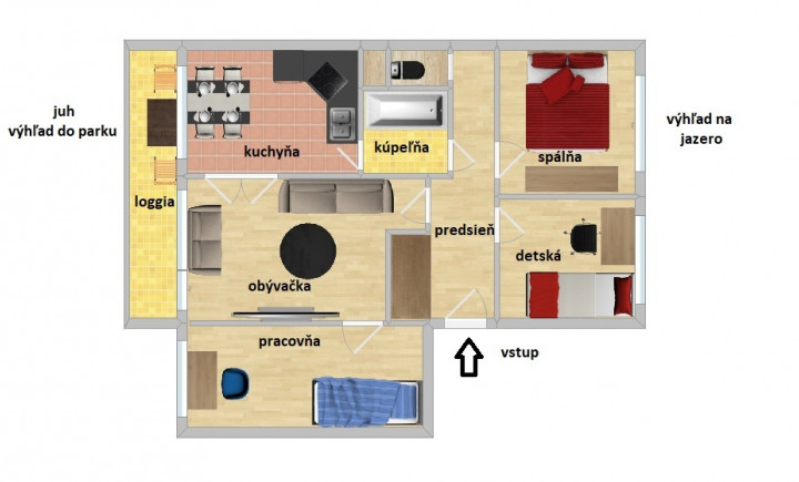 PREDANÉ ! 4-izbový byt, Nad jazerom, výťah, LOGGIA, komora, výhľad
