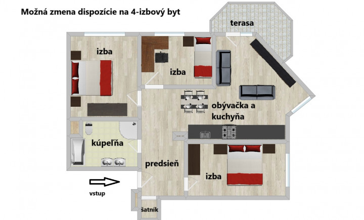 3-izbový byt na Klimkovičovej s potenciálom na 4 izby! Košice - KVP
