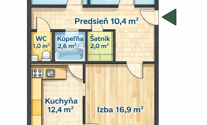 Na predaj 3 izbový byt, Sídlisko Nad Jazerom, Košice IV.
