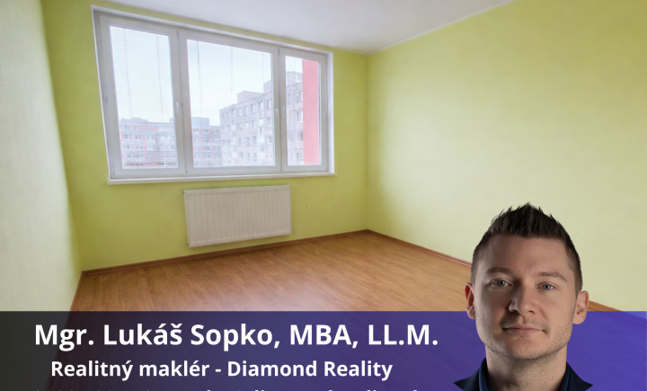 Ponúkame na predaj menší 2 izbový byt - Námestie kozmonautov, Košice - Nad jazerom