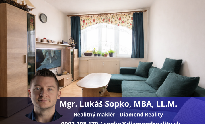 Ponúkame na predaj menší 2 izbový byt - Užhorodská, Košice - Juh