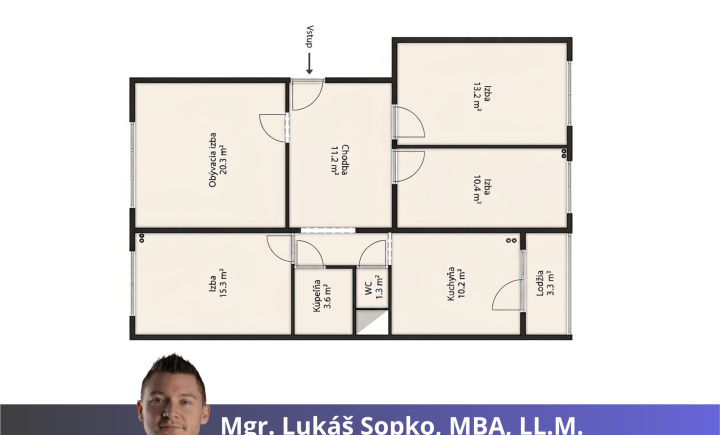 Na predaj VEĽKÝ 4 izbový byt na KVP, Bauerova ulica