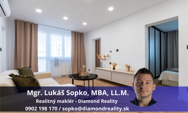 NA PREDAJ KVALITNE ZREKONŠTRUOVANÝ 3-IZBOVÝ BYT NA ULICI VÝSTAVBY, KOŠICE - ZÁPAD.