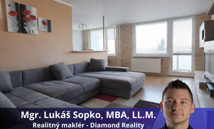 Na predaj pekný 3 izbový byt pražského typu na ulici Jaltská, Košice - Dargovských hrdinov.