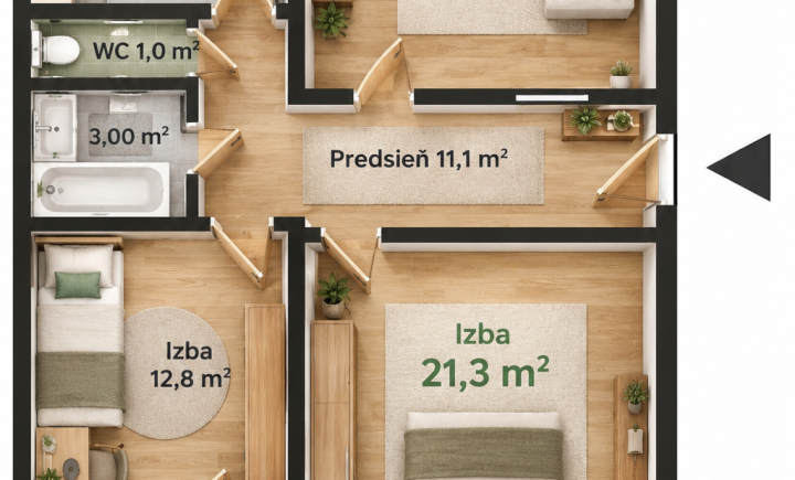 🏡 PREDAJ 3-IZBOVÝ BYT S PANORAMAT. VÝHĽADOM / Bukurešťská