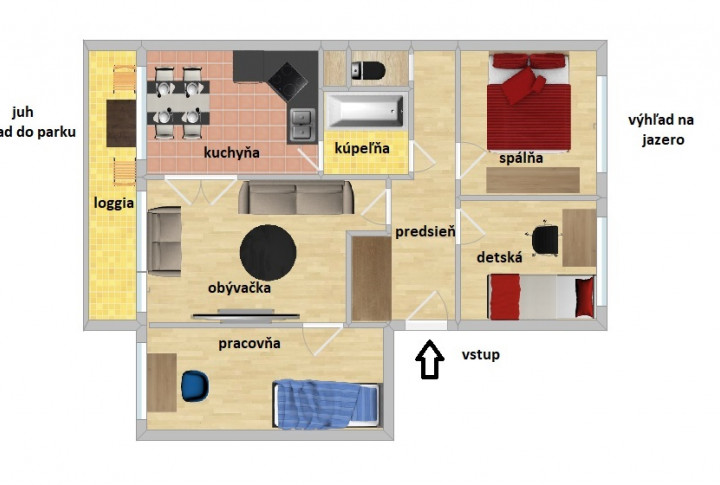 PREDANÉ ! 4-izbový byt, Nad jazerom, výťah, LOGGIA, komora, výhľad
