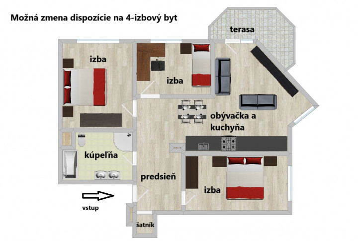 3-izbový byt na Klimkovičovej s potenciálom na 4 izby! Košice - KVP