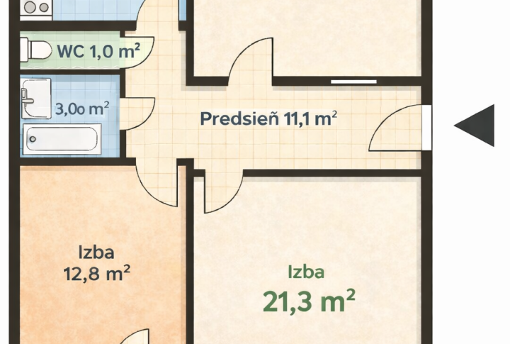 Na predaj 3 izbový byt, Sofijská, Košice I.