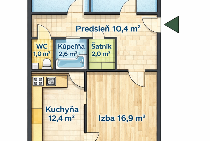 Na predaj 3 izbový byt, Sídlisko Nad Jazerom, Košice IV.