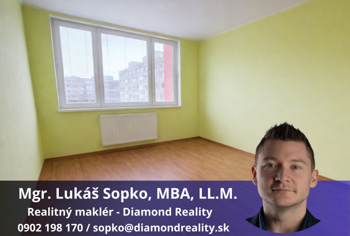 REZERVOVANÉ - Ponúkame na predaj menší 2 izbový byt - Námestie kozmonautov, Košice - Nad jazerom