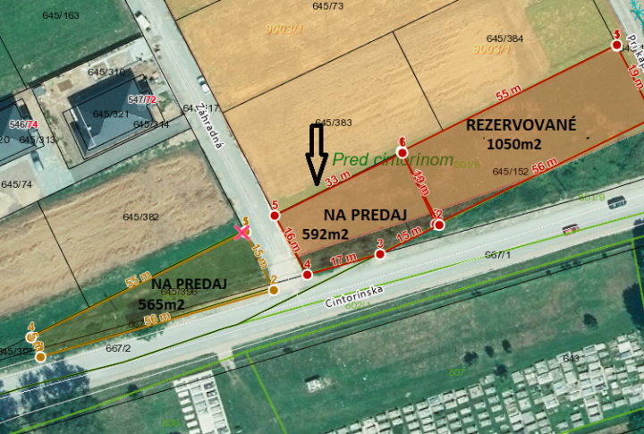 REZERVOVANÉ-  pozemok na výstavbu RD – Geča (Košice okolie), 592m2