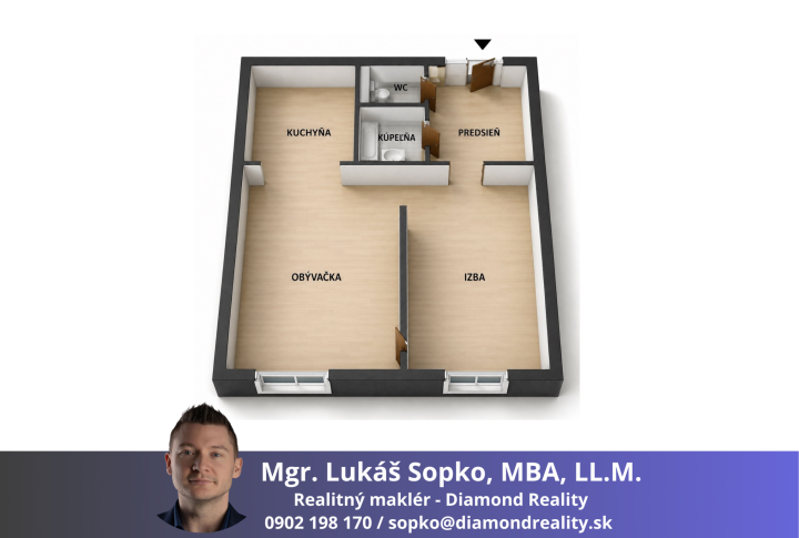 Na predaj menší 1,5 izbový byt - Užhorodská ulica, Košice - Juh