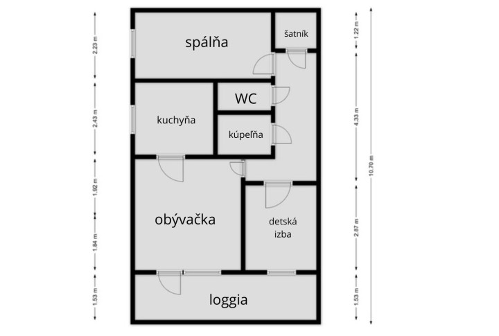 NA PREDAJ 3 IZBOVÝ BYT PRAŽSKÉHO TYPU S LOGGIOU | NEŠPOROVA UL. | KOŠICE - ZÁPAD