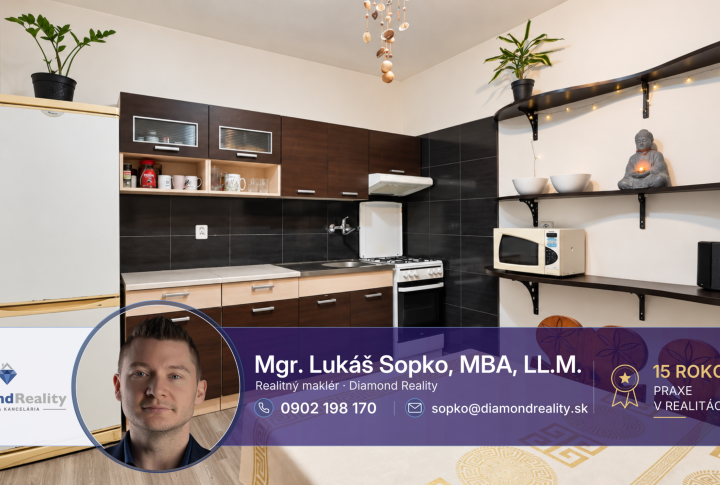 Na predaj veľký 3 izbový byt ulica Liesková , Košice - Vyšné Opátske